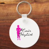 Haarstylistin (rosa) schlüsselanhänger (Vorderseite)