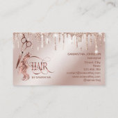 Haarstylistin Rose Goldtypografie Haarschere bu Visitenkarte (Rückseite)