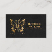 Haarstylistin - Schere und Schmetterlingskunst Visitenkarte (Vorderseite)