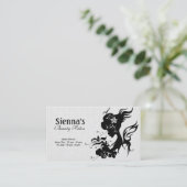 Haarstylistin (schwarz) visitenkarte (Stehend Vorderseite)