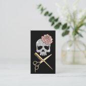 Haarstylistin Silve Glitzer Skull Beauty Salon Visitenkarte (Stehend Vorderseite)