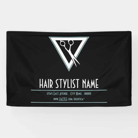 Haarstylistin-Tri-Schere Banner (Horizontal)