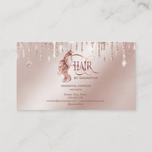 Haarstylistin Typografie Haarschere Loyalität Visitenkarte (Rückseite)