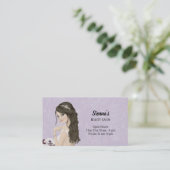 Haarstylistin wählen Hintergrundfarbe Visitenkarte (Stehend Vorderseite)