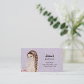 Haarstylistin wählen Hintergrundfarbe Visitenkarte (Stehend Vorderseite)