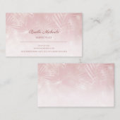 Haarstylistin Weich Chic Pink Silver Flora Muster Visitenkarte (Vorne/Hinten)