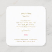 Haarstylistische Scheren rosa Emblem Quadratische Visitenkarte (Rückseite)