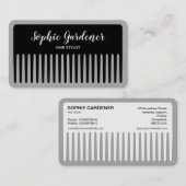 Haarstylle - Kamm - Schwarz und Weiß (Grau) Visitenkarte (Vorne/Hinten)