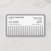 Haarstylle - Kamm - Schwarz und Weiß (Grau) Visitenkarte (Rückseite)