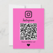 Haarstylle Rosa Makeup Artist Instagram QR CODE Mitteilungskarte (Rückseite)