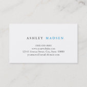 Haarstylle - Schlichtes Logo der Blauen Schere Visitenkarte (Rückseite)