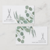 Haarstylle Silberschere Eukalyptus Gold Visitenkarte (Vorne/Hinten)