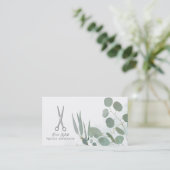 Haarstylle Silberschere Eukalyptus Gold Visitenkarte (Stehend Vorderseite)