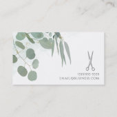 Haarstylle Silberschere Eukalyptus Gold Visitenkarte (Rückseite)