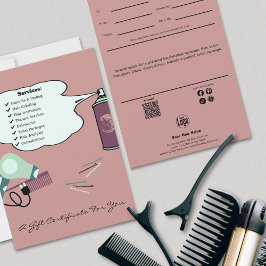 Haartools Pink Salon Geschenkgutschein Flat Card
