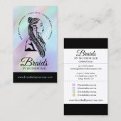 Haartrader | Braid Stylist | Hair Salon Holo Visitenkarte (Vorne/Hinten)
