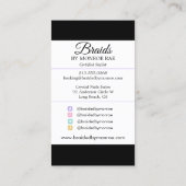 Haartrader | Braid Stylist | Hair Salon Holo Visitenkarte (Rückseite)