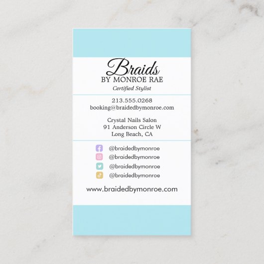 Haartrader - Braide - Hirngewächse - Stylist - Sal Visitenkarte (Rückseite)