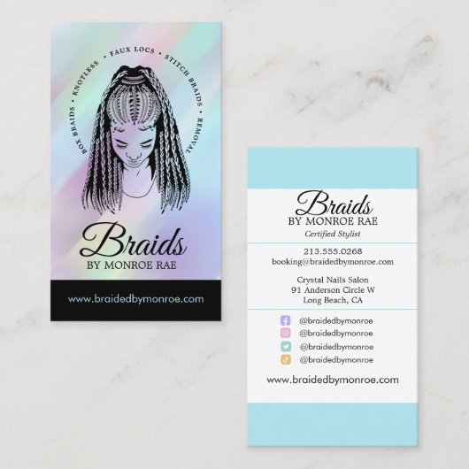 Haartrader - Braide - Hirngewächse - Stylist - Sal Visitenkarte (Vorne/Hinten)