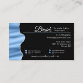 Haartrappe Braid Salon Silver Blue Foto Visitenkarte (Rückseite)