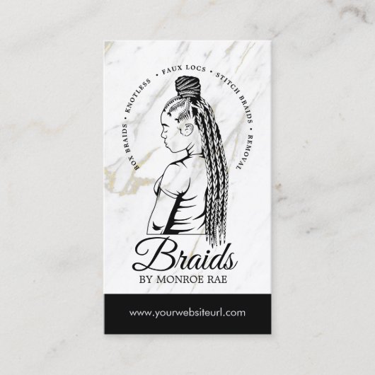 Haartrappe, Braide, Stylist, Friseursalon Visitenkarte (Vorderseite)