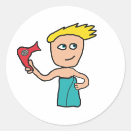 Haartrocknen Runder Aufkleber