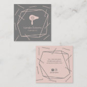 Haartrockner Bobbi Buttone Geometrischer Salon Quadratische Visitenkarte (Vorne/Hinten)