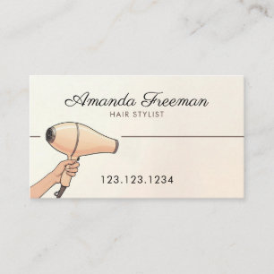 Haartrockner Hand Illustration Haarstühle Visitenkarte