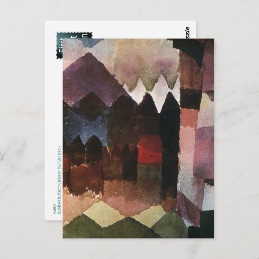 Haartrockner im Garten des Marc von Paul Klee (191 Postkarte (Vorne/Hinten)