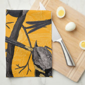 Haartrockner in Gelb Geschirrtuch (Viertel Falte)