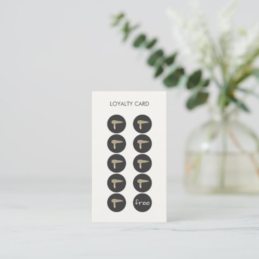 Haartrockner Loyalty Punch Card Treuekarte (Stehend Vorderseite)