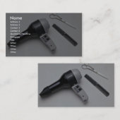 Haartrockner mit Scheren und Kamm Visitenkarte (Vorne/Hinten)