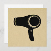 Haartrockner Retro Art Einladung (Vorne/Hinten)