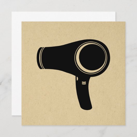 Haartrockner Retro Art Einladung (Vorne/Hinten)