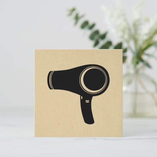 Haartrockner Retro Art Einladung (Stehend Vorderseite)