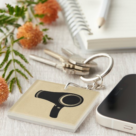 Haartrockner Retro Art Schlüsselanhänger (Vorderseite rechts)