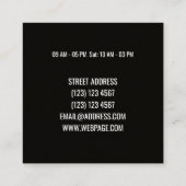 Haartrockner signieren Friseursalon Quadratische Visitenkarte (Rückseite)