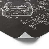 Haartrockner System 1960 Patentenkabine Poster (Ecke)