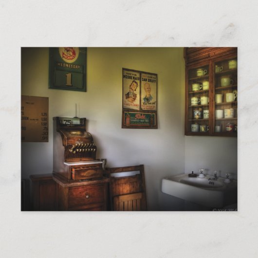 Haartrockner - Umsetzung der Haarpflege Postkarte (Vorderseite)