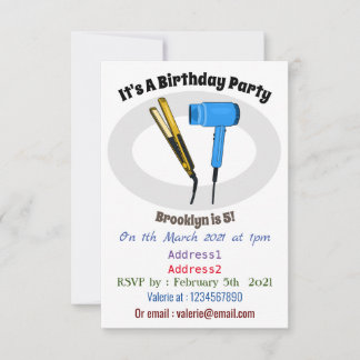 Haartrockner und Haarstreuer Einladung