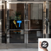 Haartrockner und Haarstreuer Fensteraufkleber (Büro Tür)