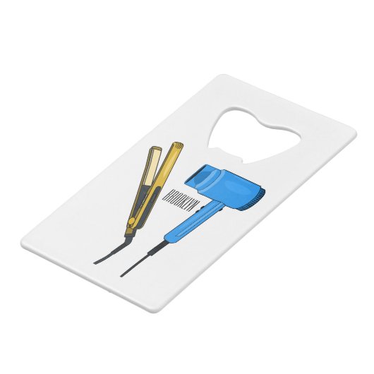 Haartrockner und Haarstreuer Geldbeutel Flaschenöffner (Rückseite Schrägansicht)