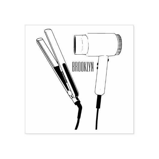 Haartrockner und Haarstreuer Gummistempel (Prägung)