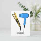 Haartrockner und Haarstreuer Postkarte (Stehend Vorderseite)