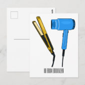 Haartrockner und Haarstreuer Postkarte (Vorne/Hinten)