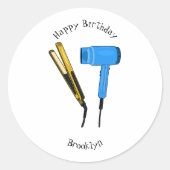 Haartrockner und Haarstreuer Runder Aufkleber (Vorderseite)