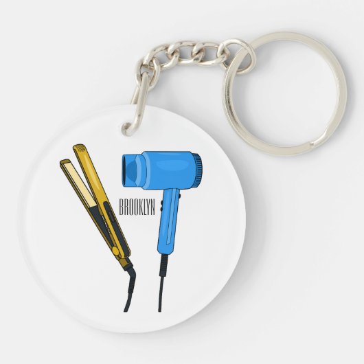 Haartrockner und Haarstreuer Schlüsselanhänger (Rückseite)
