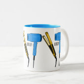 Haartrockner und Haarstreuer Zweifarbige Tasse (VorderseiteRechts)