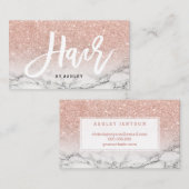 Haartypographie-RosengoldGlittermarmor Visitenkarte (Vorne/Hinten)