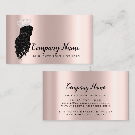 Haarverlängerung Rose Crown Spark Diamond Terminkarte (Vorne/Hinten)